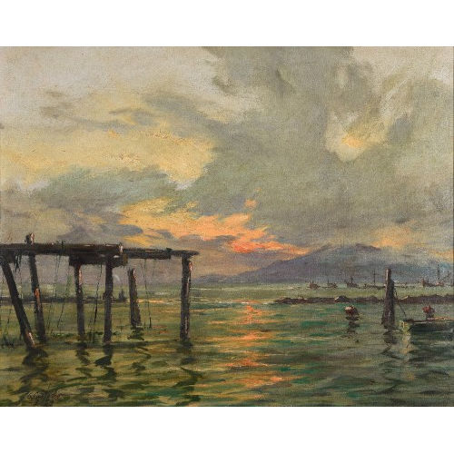 GABRIEL CUSTODIO : Hafen im Abendrot (DOBIASCHOFSKY AUKTIONEN AG)