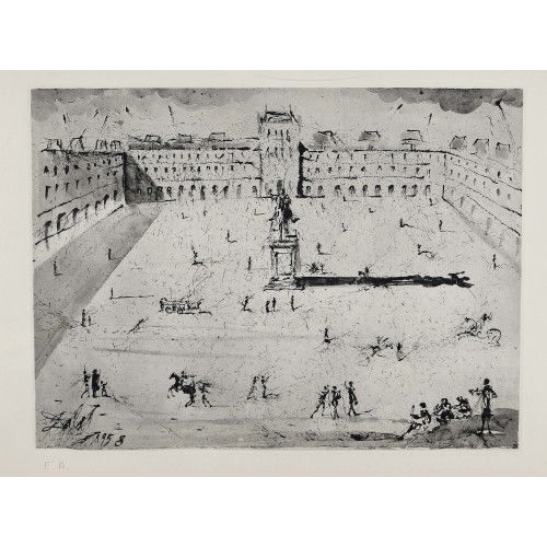 SALVADOR DAL� : 'Die grosse Place des Vosges zur Zeit Ludwig XIII' (DOBIASCHOFSKY AUKTIONEN AG)