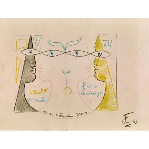 JEAN COCTEAU : 'Visages li�s par les yeux' (DOBIASCHOFSKY AUKTIONEN AG)