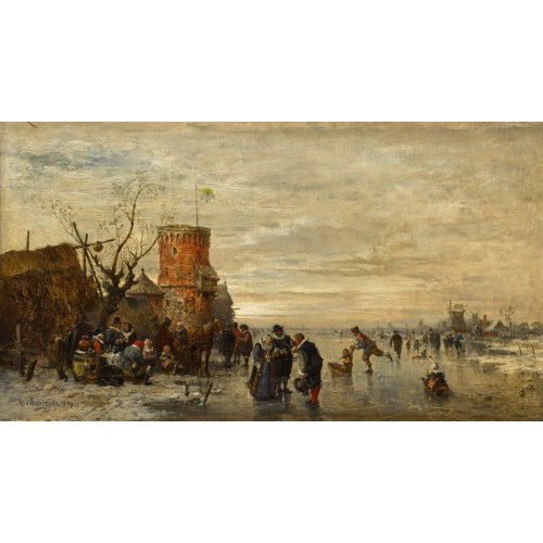 ROBERT SCHLEICH : Winterliches Eisvergn�gen (DOBIASCHOFSKY AUKTIONEN AG)