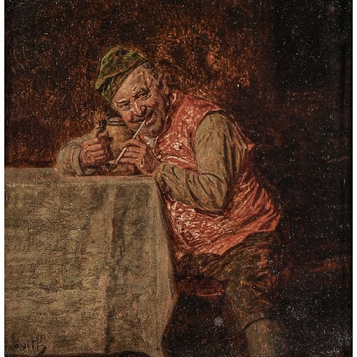 WILHELM L�WITH : Der Pfeifenraucher (DOBIASCHOFSKY AUKTIONEN AG)