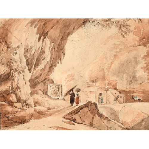 GIACINTO GIGANTE : Landschaft mit Dorf und Eseln (DOBIASCHOFSKY AUKTIONEN AG)