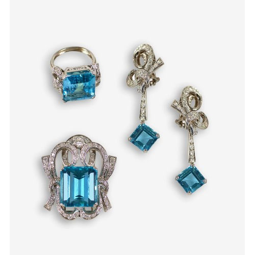 AQUAMARIN-DIAMANT-SET : (DOBIASCHOFSKY AUKTIONEN AG)