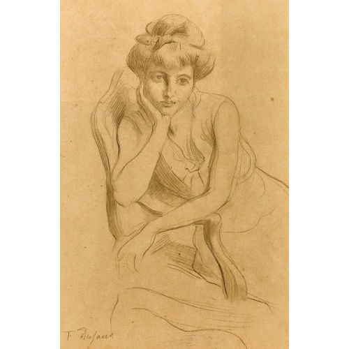 AUGUSTE FR�D�RIC DUFAUX : Jeune femme (DOBIASCHOFSKY AUKTIONEN AG)