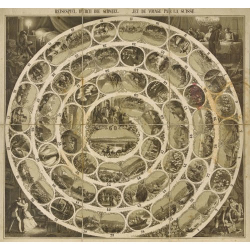 JAKOB FRIEDRICH FERDINAND LIPS : 'Reisespiel durch die Schweiz. Jeu de Voyage par la Suisse' (DOBIASCHOFSKY AUKTIONEN AG)