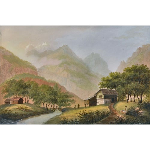 19. JH. SCHWEIZ : 'Gegend im Sasserthal' (DOBIASCHOFSKY AUKTIONEN AG)