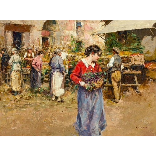 GIUSEPPE PITTO : 'Marketcorner in Naples' (DOBIASCHOFSKY AUKTIONEN AG)