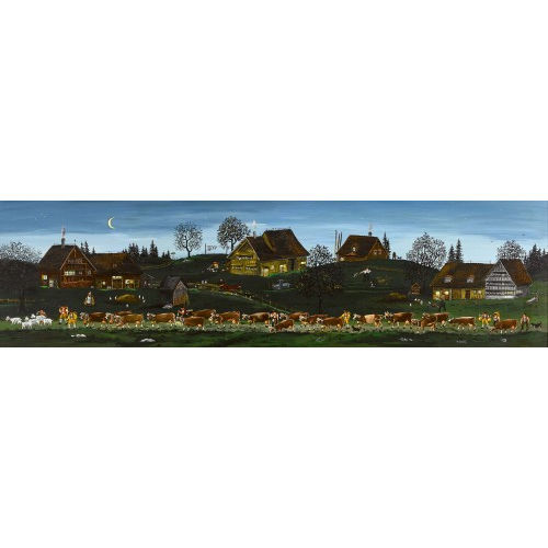 HELEN G�DEL : Alpabzug im Mondschein (DOBIASCHOFSKY AUKTIONEN AG)