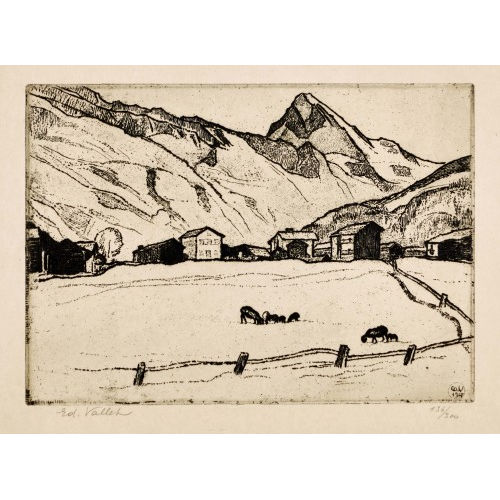 �DOUARD VALLET : 'Val d'H�rens: Les Haud�res et la Dent Blache' (DOBIASCHOFSKY AUKTIONEN AG)
