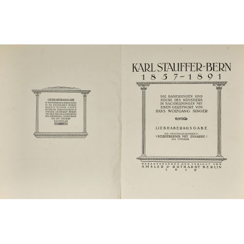 KARL STAUFFER-BERN : 'Karl Stauffer-Bern 1857-1891' (DOBIASCHOFSKY AUKTIONEN AG)