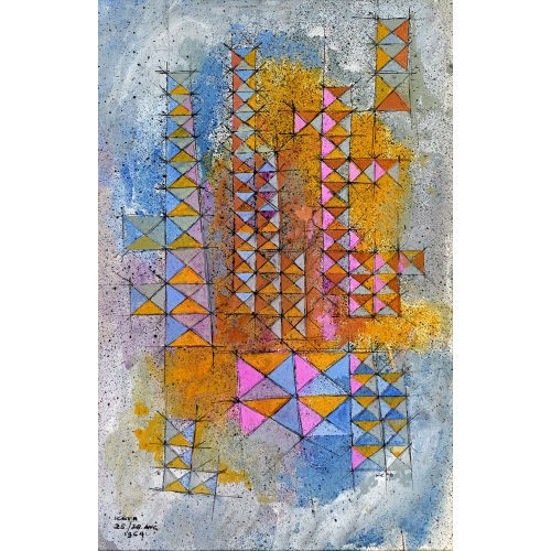 WALTER KERN : 'Petite composition en bleu, rose et brun' (DOBIASCHOFSKY AUKTIONEN AG)