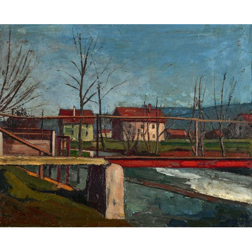 ALBERT SCHNYDER : An der Schleuse von Court�telle (DOBIASCHOFSKY AUKTIONEN AG)