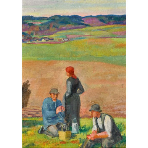 EMIL CARDINAUX : Rastende Bauern (DOBIASCHOFSKY AUKTIONEN AG)