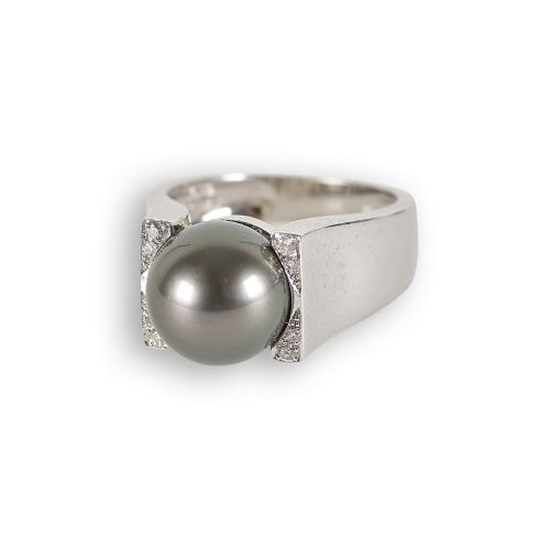PERLEN-BRILLANT-RING : (DOBIASCHOFSKY AUKTIONEN AG)