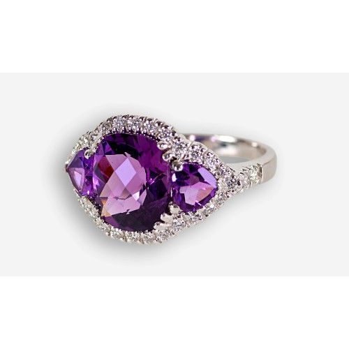 AMETHYST-BRILLANT-RING : (DOBIASCHOFSKY AUKTIONEN AG)
