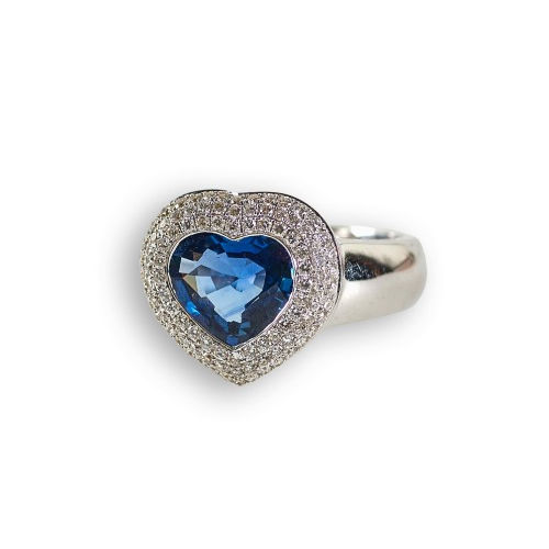 SAPHIR-BRILLANT-RING : (DOBIASCHOFSKY AUKTIONEN AG)