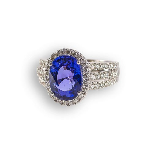 TANSANIT-BRILLANT-RING : (DOBIASCHOFSKY AUKTIONEN AG)