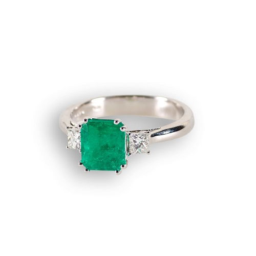 SMARAGD-DIAMANT-RING : (DOBIASCHOFSKY AUKTIONEN AG)