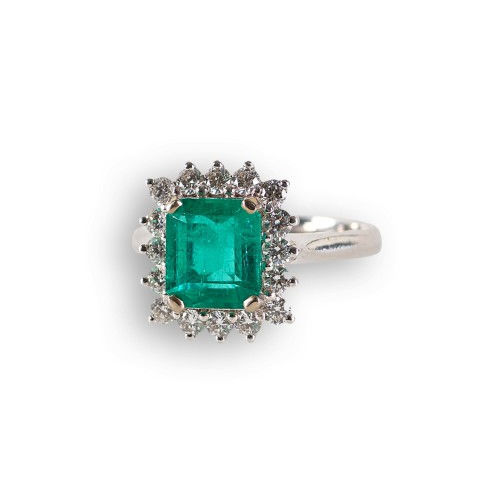 SMARAGD-BRILLANT-RING : (DOBIASCHOFSKY AUKTIONEN AG)