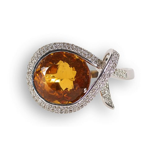 CITRIN-BRILLANT-RING : (DOBIASCHOFSKY AUKTIONEN AG)