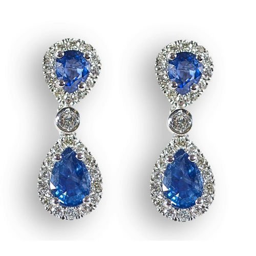 SAPHIR-BRILLANT-OHRH�NGER : (DOBIASCHOFSKY AUKTIONEN AG)