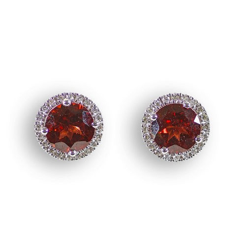 GRANAT-DIAMANT-OHRSTECKER : (DOBIASCHOFSKY AUKTIONEN AG)