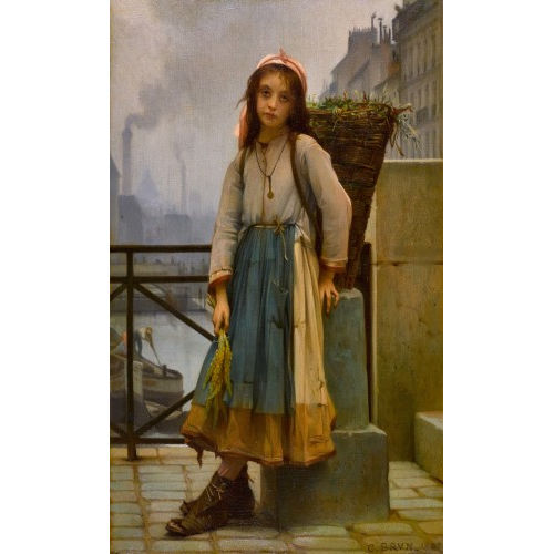 CHARLES GUILLAUME BRUN : M�dchen mit R�ckentragkorb (DOBIASCHOFSKY AUKTIONEN AG)