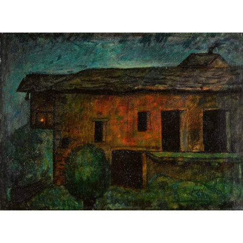 GUIDO GONZATO : Hauspartie im Abendlicht (DOBIASCHOFSKY AUKTIONEN AG)