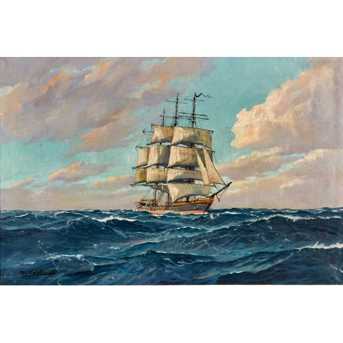 PATRICK VON (BIS 1935 DUNBAR KALCKREUTH : Dreimaster auf hoher See (DOBIASCHOFSKY AUKTIONEN AG)