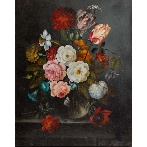 F. OSKAR KNAPP : Stillleben mit Blumen in Glasvase (DOBIASCHOFSKY AUKTIONEN AG)