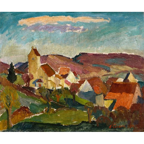 AUGUST CUENI : 'Blauen Dorf' (DOBIASCHOFSKY AUKTIONEN AG)