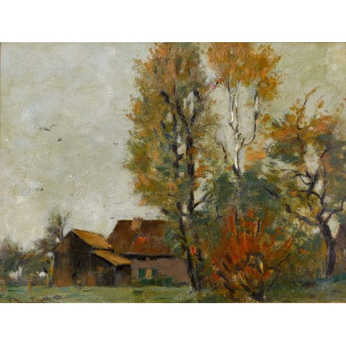 GEORG HAMB�CHEN : Landschaft mit B�umen und Bauernhof (DOBIASCHOFSKY AUKTIONEN AG)
