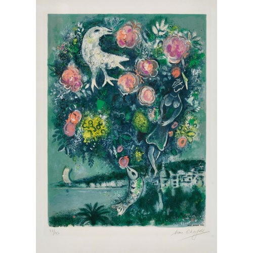 MARC CHAGALL : 'Engelsbucht mit Rosenstrauss' (DOBIASCHOFSKY AUKTIONEN AG)