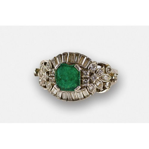 SMARAGD-BRILLANT-RING : (DOBIASCHOFSKY AUKTIONEN AG)