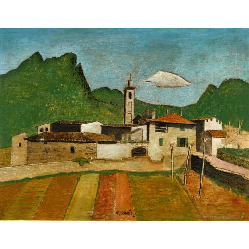 WILHELM SCHMID : 'Landschaft bei Lugano (Mendrisiotto)' (DOBIASCHOFSKY AUKTIONEN AG)
