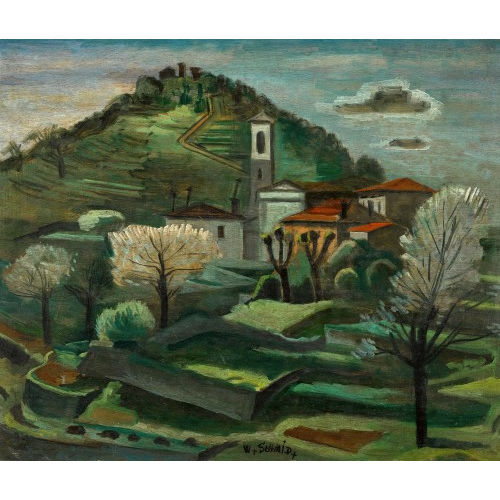WILHELM SCHMID : 'Bl�hende B�ume in Br� sopra Lugano' (DOBIASCHOFSKY AUKTIONEN AG)