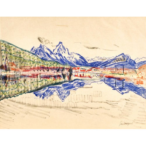 JAN WIEGERS : 'Zugersee mit Arth-Goldau und Grossem Mythen' (DOBIASCHOFSKY AUKTIONEN AG)