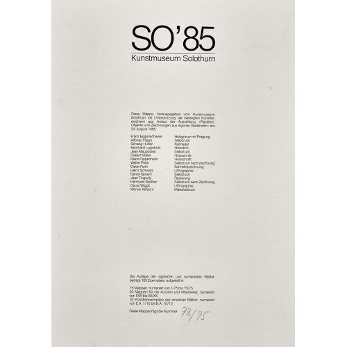 MERET OPPENHEIM : 'So' 85. Kunstmuseum Solothurn' (DOBIASCHOFSKY AUKTIONEN AG)