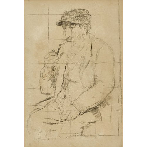 ALBERT ANKER : Alter Mann mit Pfeife (DOBIASCHOFSKY AUKTIONEN AG)