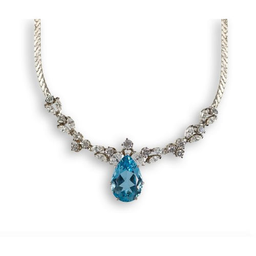 AQUAMARIN-DIAMANT-COLLIER : Ferdinand Kessenich, Basel (DOBIASCHOFSKY AUKTIONEN AG)