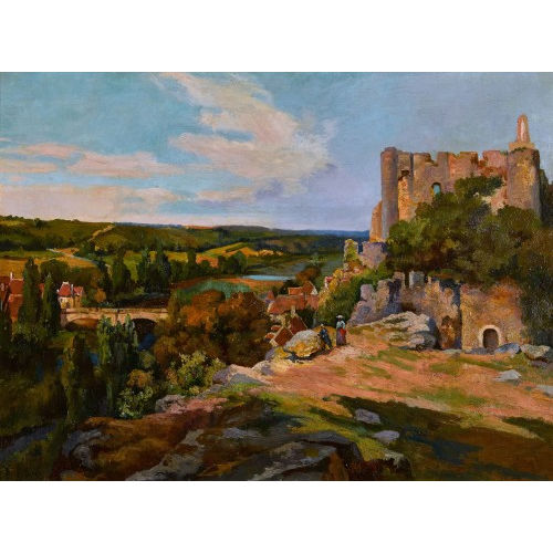 �MILE CHARLES DAMERON : Flusslandschaft mit Burgruine und Br�cke (DOBIASCHOFSKY AUKTIONEN AG)