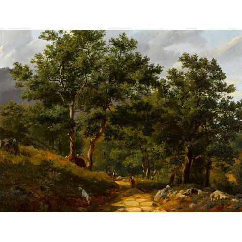 EVERT LOUIS VAN MUYDEN : Waldweg mit Hirten (DOBIASCHOFSKY AUKTIONEN AG)
