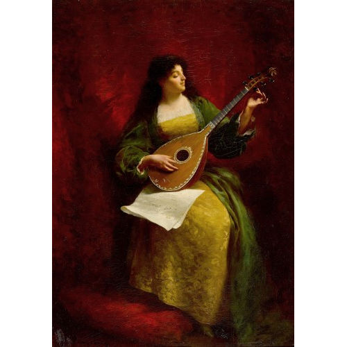 CAMILLO INNOCENTI : Sitzende Dame mit Mandoline (DOBIASCHOFSKY AUKTIONEN AG)