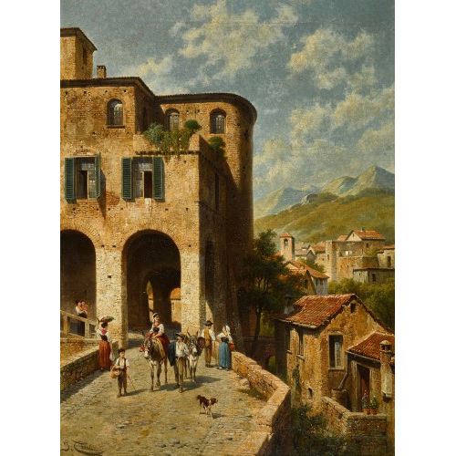 JACQUES FRAN�OIS (EIGTL. JACOB FRANS JOZEF) CARABAIN : 'Vue � Ceriana' (DOBIASCHOFSKY AUKTIONEN AG)