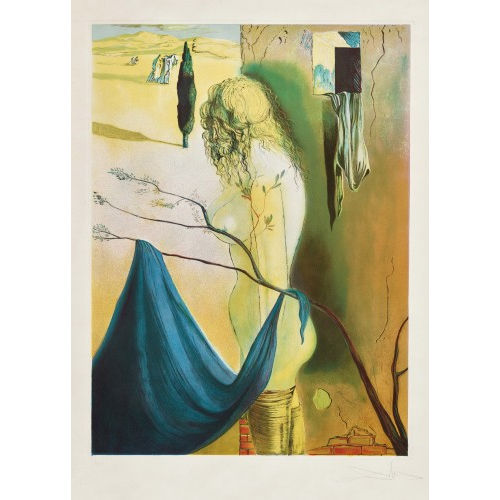 SALVADOR DAL� : La femme au foulard (DOBIASCHOFSKY AUKTIONEN AG)
