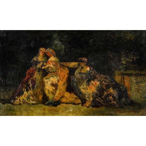 ADOLPHE JOSEPH THOMAS MONTICELLI : Trois dames dans un parc (DOBIASCHOFSKY AUKTIONEN AG)