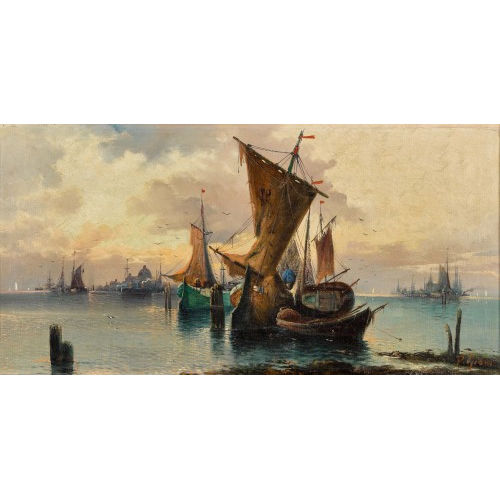 P. GIANI : Lagune von Venedig mit Booten (DOBIASCHOFSKY AUKTIONEN AG)