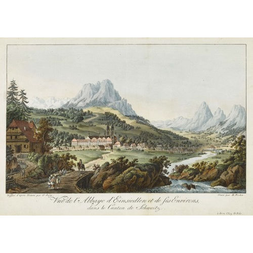 GABRIEL (GEN. LORY FILS) LORY : 'Vue de l'Abbaye d'Einsiedlen et de ses Environs, dans le Canton de Schweitz' (DOBIASCHOFSKY AUKTIONEN AG)