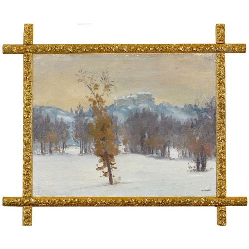 MIHOVIL KRUSLIN : Winterlandschaft mit Festung (DOBIASCHOFSKY AUKTIONEN AG)