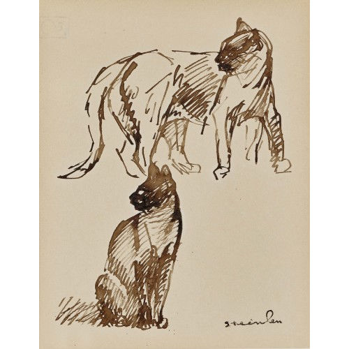 TH�OPHILE-ALEXANDRE STEINLEN : Deux chats (DOBIASCHOFSKY AUKTIONEN AG)